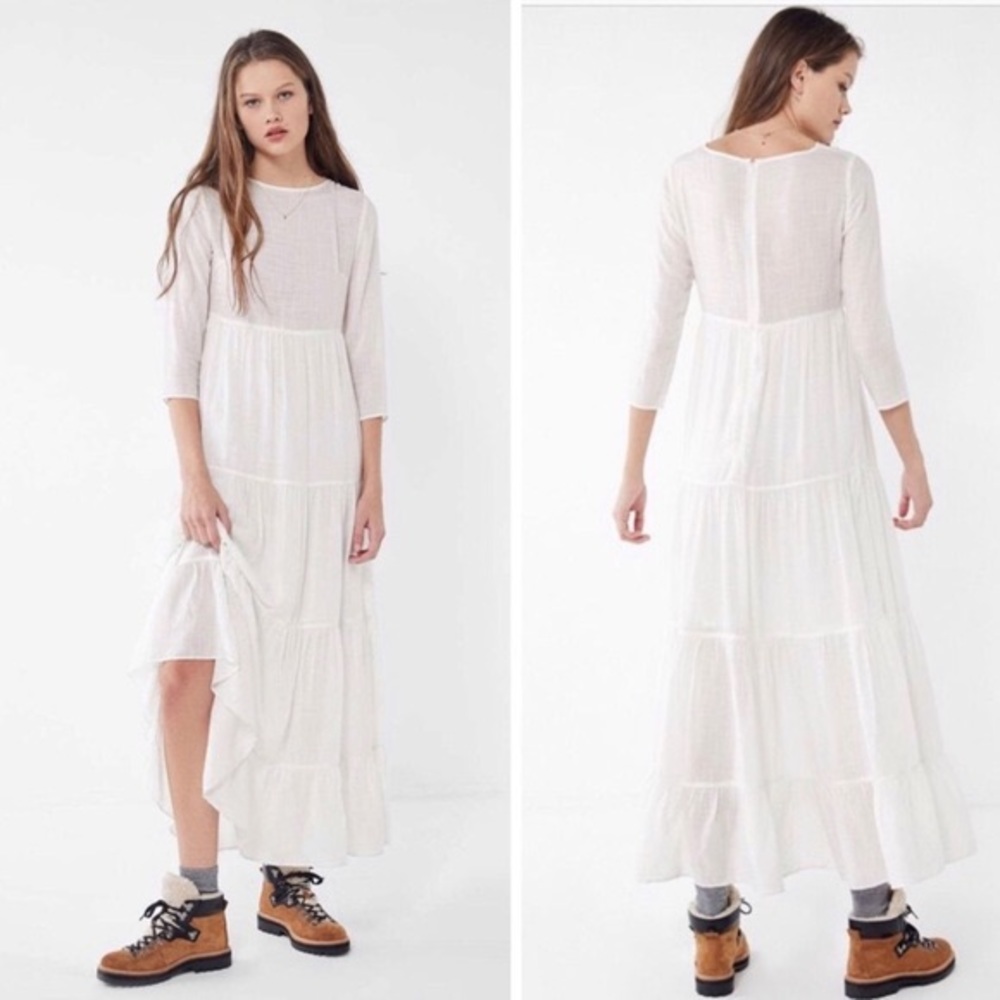 Josie White Tiered Prairie Dress
